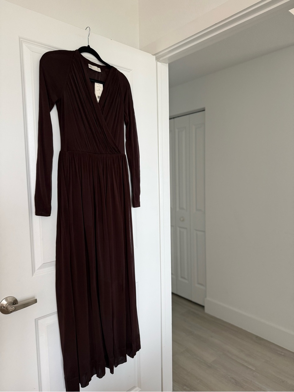 NWT Tory Burch Wrap-effect gathered jersey midi dress 4 - Picture 6 of 12